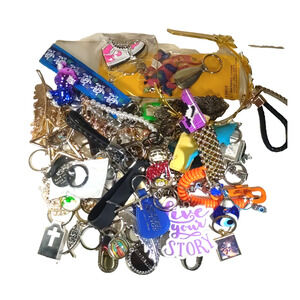 Junk Drawer Lot Keychain Barrettes 2.9 Lbs